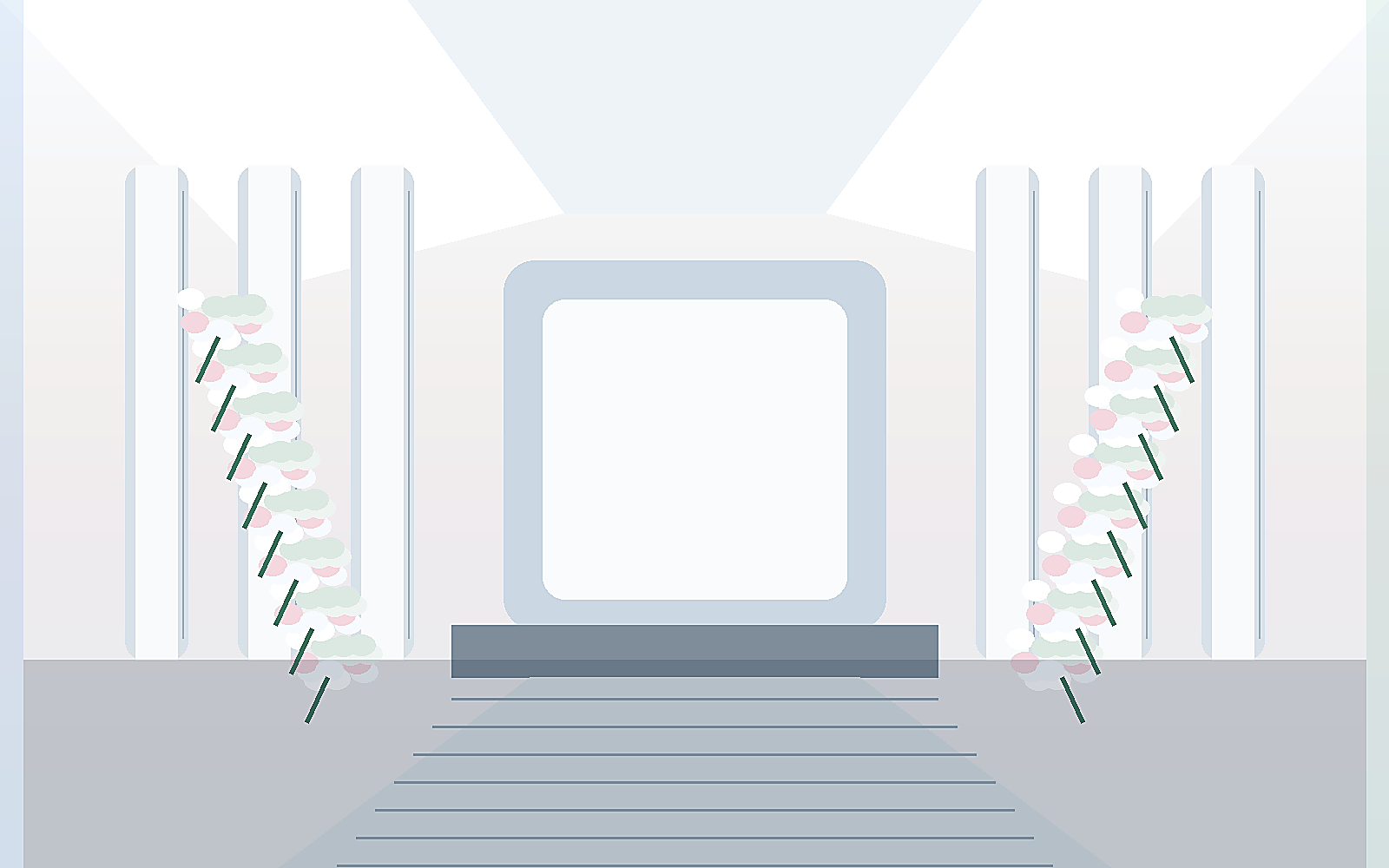 白色花艺婚礼仪式空间